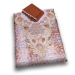 قماش مخور حرير اندونيسي مطرز بالكريستال مع طرحة - بنفسجي بني