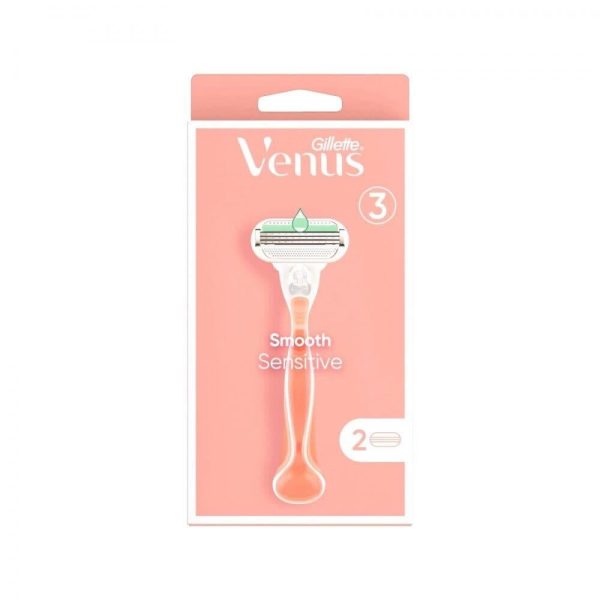 جيليت فينوس سموث سنستيف ماكينة حلاقة للنساء - 2 شفرة