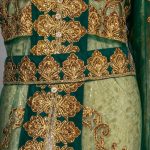 ⁦دراعة مطرزة بأكمام طويلة لون اخضر ذهبي موديل G-007⁩ - الصورة ⁦3⁩