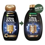 ⁦غارنييه الترا دوكس شامبو  بالفحم الاسود وزيت حبة البركة - 600 مل⁩ - الصورة ⁦2⁩