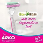 ⁦اركو سوفت تاتش w3 شفرات حلاقة نسائية بالألوفيرا والارغان  - 2 حبة⁩ - الصورة ⁦3⁩