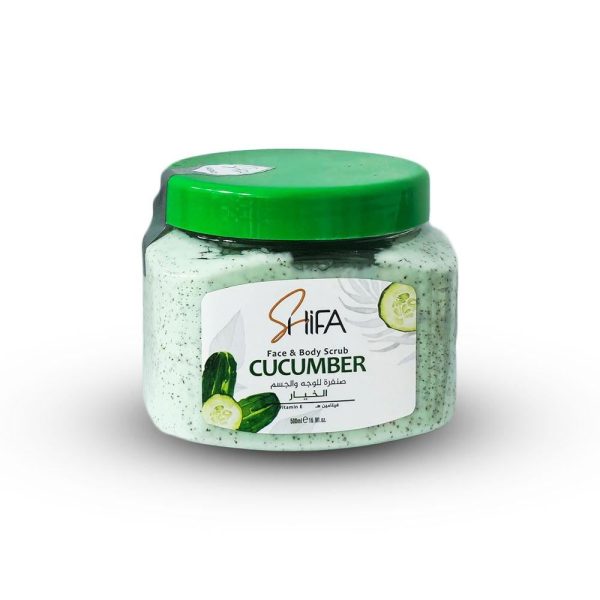 شفا صنفرة بخلاصة الخيار وفيتامين اي للوجه والجسم - 500 مل