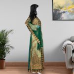 ⁦دراعة مطرزة بأكمام طويلة لون اخضر ذهبي موديل G-007⁩ - الصورة ⁦2⁩