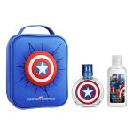 ⁦مجموعة كابتن أمريكا للأطفال مع حقيبة أطفال (عطر + جل استحمام )⁩ - الصورة ⁦4⁩