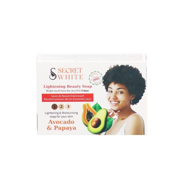 سيكرت وايت صابونة لتفتيح بالأفوكادو والبابايا 100 جرام