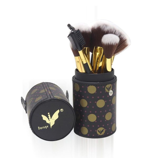 داروج فرشاة مكياج أسود/ذهبي 12 قطعة DG-804