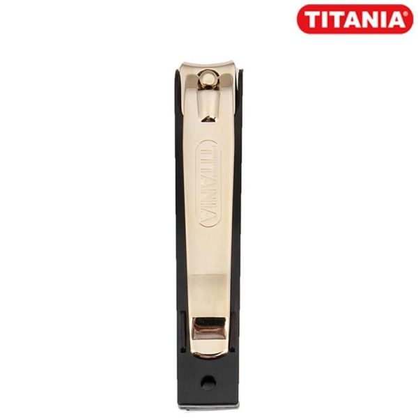 تيتانيا قصافة أظافر مطلية بالذهب مع جراب - 9 سم