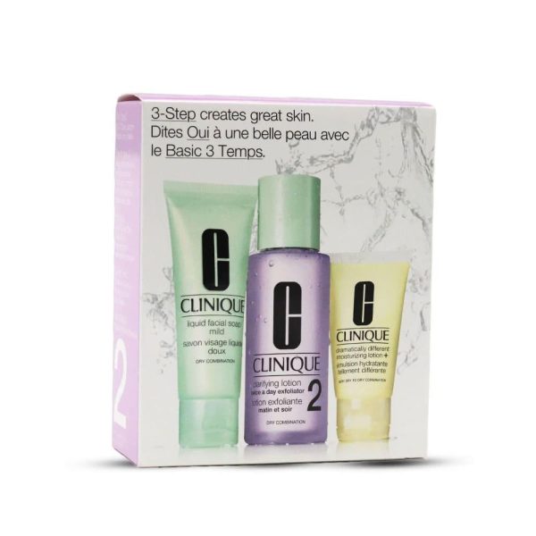 كلينيك مجموعة العناية بالبشرة الجافة الى المختلطة رقم 2 - 3 قطع