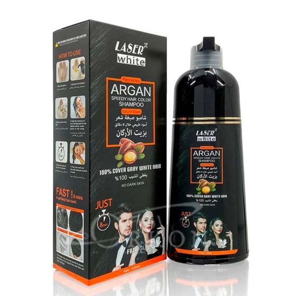 ليزر وايت شامبو صبغة أسود زيت الأرغان