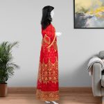 ⁦قفطان مغربي بتطريز ذهبي لون أحمر ذهبي موديل G-004⁩ - الصورة ⁦2⁩