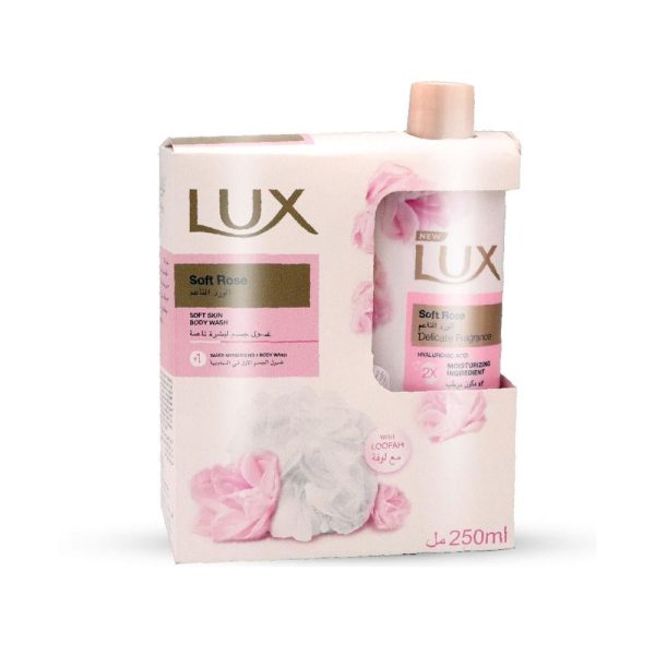 لوكس غسول الجسم  بالورد الناعم مع لوفة 250 مل