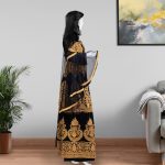 ⁦دراعة مطرز مع كريستال لون أسود ذهبي موديل G-002⁩ - الصورة ⁦2⁩