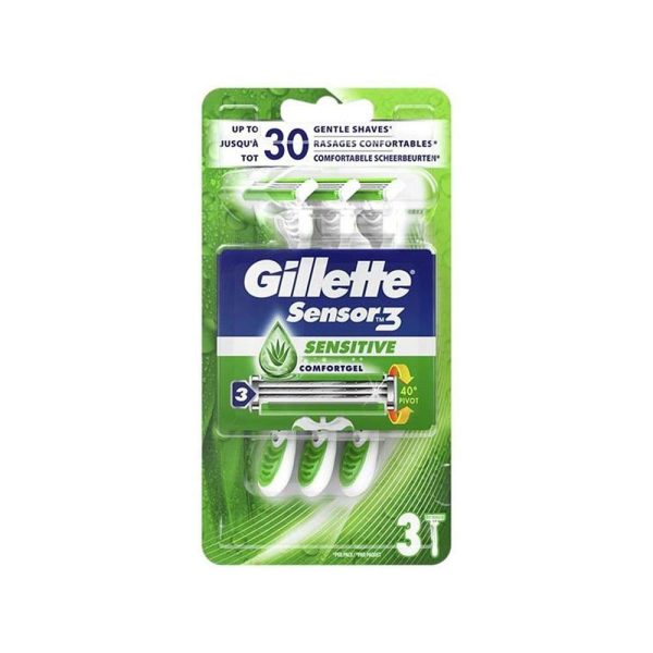 جيليت سينسور 3 ماكينة حلاقة للرجال للبشرة الحساسة - 3 حبة