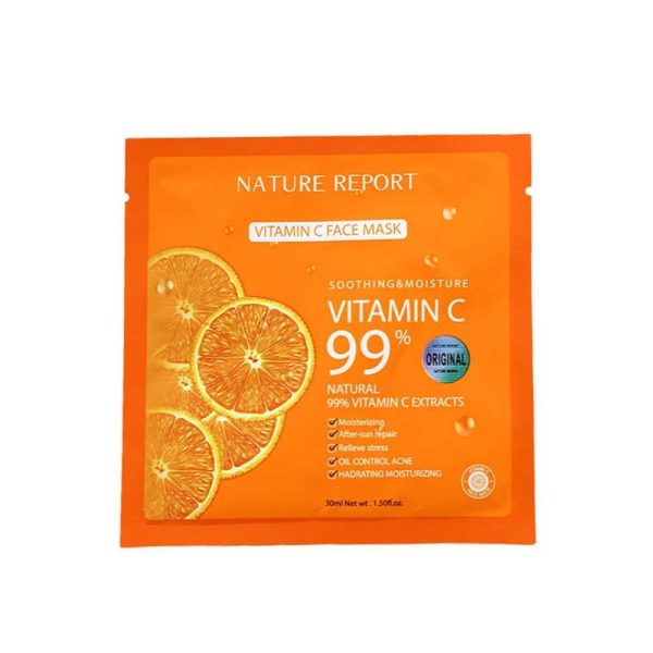 قناع مهدئ ومرطب للوجه بفيتامين سي ناتشر ريبورت