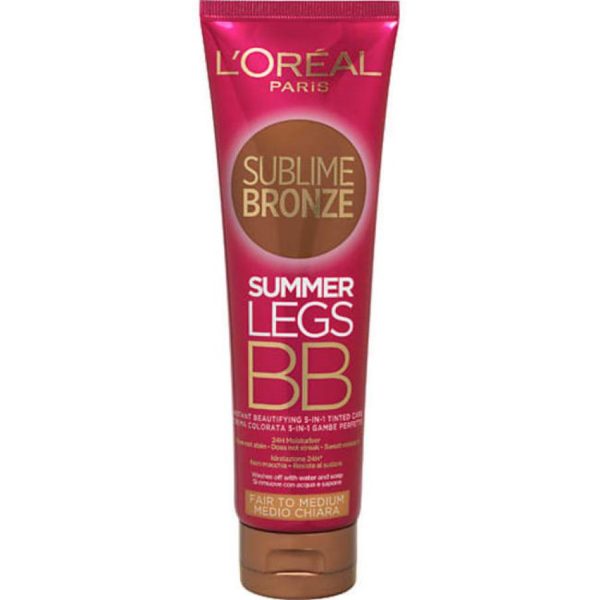 لوريال باريس سوبليم برونز سمر للساقين كريم بي بي  ملون  5 في 1 متوسط ​​شفاف 150 مل