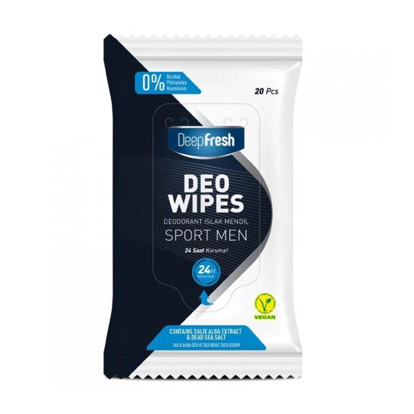 ديب فريش مناديل مزيلة للعرق للرجال تدوم 24 ساعة 20 منديل عرض خاص 1+1