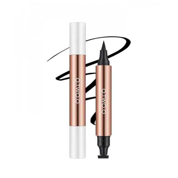 او تو او قلم تحديد عيون سائل مقاوم للماء مزدوج النهاية  اسود 2.8 جم