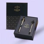 ⁦باركر طقم قلم ستانلس ستيل - فضي ذهبي⁩ - الصورة ⁦4⁩