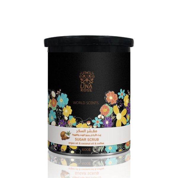 لينا روز مقشر السكر بزيت الأرغان وجوز الهند والقهوة - 600 جم