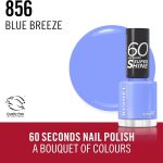 ⁦ريميل لندن طلاء اظافر 60 سكندس سوبر شاين 856 بلو بريز - 8مل⁩ - الصورة ⁦4⁩