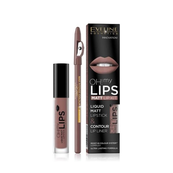 ايفلين أحمر شفاه سائل مت و قلم تحديد شفاه رقم 02 اللون ميلك شوكليت