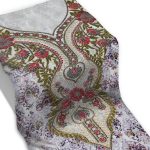 ⁦قماش مخور حرير اندونيسي مطرز بالكريستال - بنفسجي⁩ - الصورة ⁦2⁩