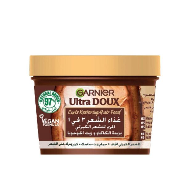 غارنييه الترا دوكس غذاء الشعر 3 في 1 المرمم للشعر الكيرلي - 390 مل