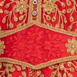 ⁦قفطان مغربي بتطريز ذهبي لون أحمر ذهبي موديل G-004⁩ - الصورة ⁦3⁩