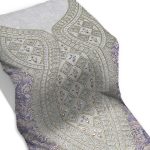 ⁦قماش مخور حرير اندونيسي مطرز بالكريستال - بنفسجي⁩ - الصورة ⁦2⁩