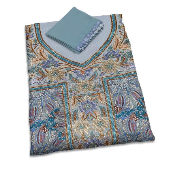 قماش كريستال أزرق طرحة