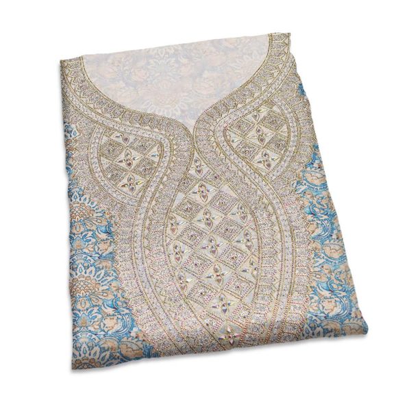 قماش مخور حرير أزرق كريستال