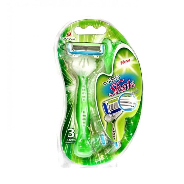 أمواس حلاقة نسائي دوركو 6 شفرات خضراء 3 حبة