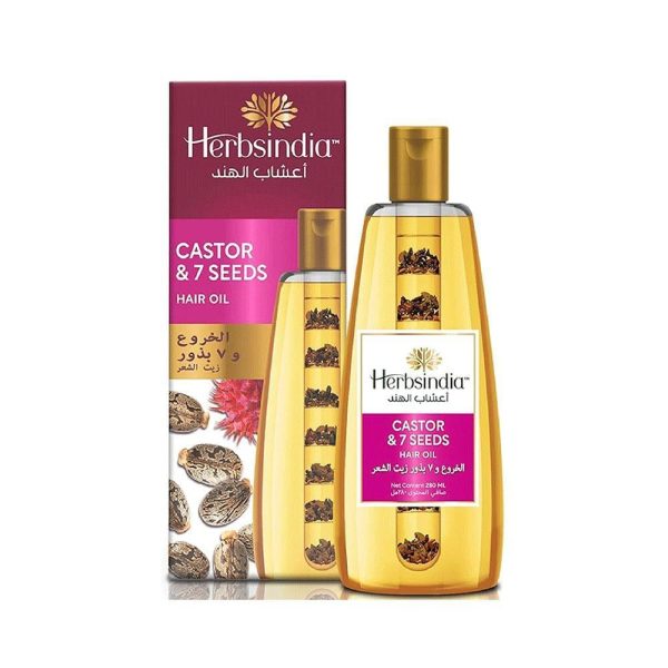 اعشاب الهند زيت الشعر بالخروع و 7 بذور - 280 مل