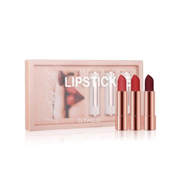 او تو او طقم احمر شفاه سبون جولد بروكيد  3قطع