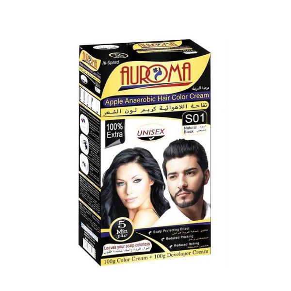 اوروما كريم صبغة شعر تفاحة اللاهوائية أسود طبيعي - 200 مل