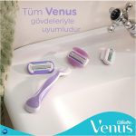 ⁦جيليت فينوس كومفورت جلايد ماكينة حلاقة نسائية  مقبض واحد +2 شفرات⁩ - الصورة ⁦5⁩