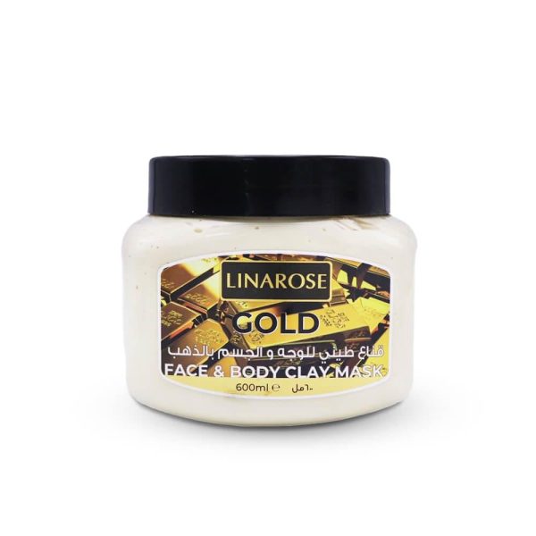 لينا روز قناع طيني للوجه والجسم بالذهب - 600 مل