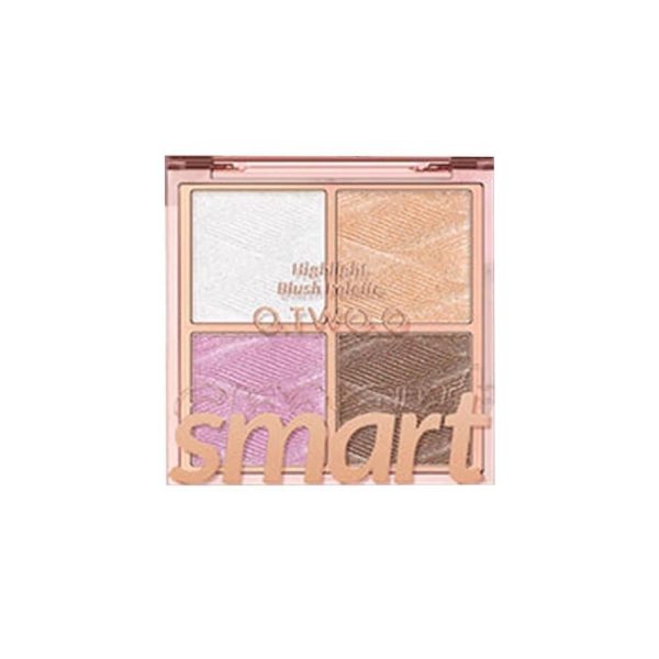 باليت إضاءة وأحمر خدود وردي