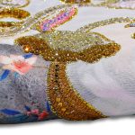 ⁦قماش مخور حرير اندونيسي مشجر مطرز بالكريستال - ملون⁩ - الصورة ⁦3⁩