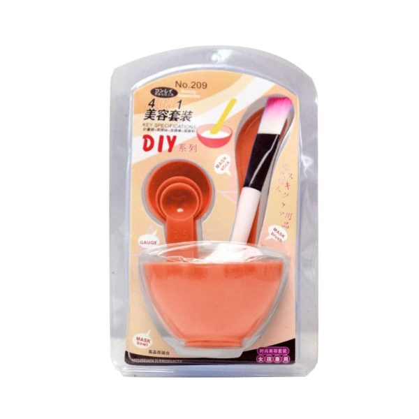 مجموعة وعاء سيليكون 4 في 1 لخلط قناع الوجه والمكياج