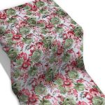 ⁦قماش مخور حرير اندونيسي مشجر أخضر وردي⁩ - الصورة ⁦2⁩