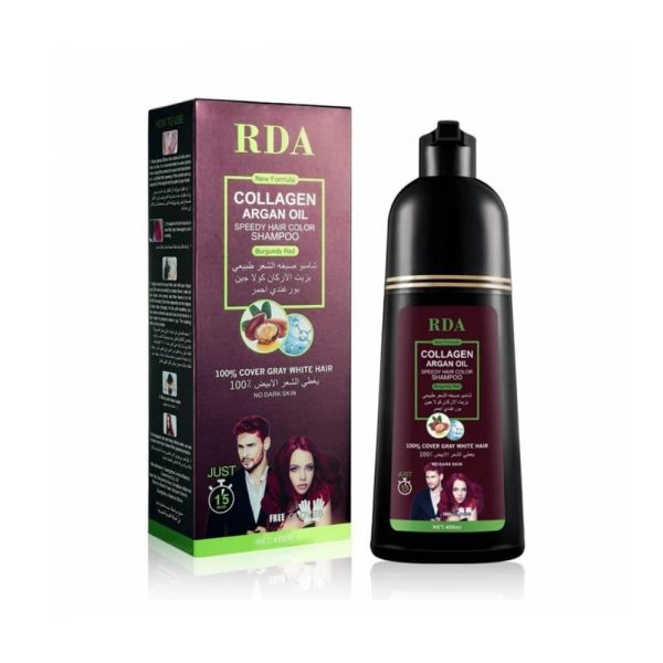 شامبو صبغة الشعر طبيعي بزيت الأركان والكولاجين بور غندي احمر - 400 مل
