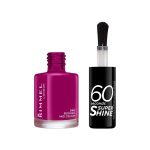 ⁦ريميل لندن طلاء اظافر 60 سكندس سوبر شاين 340 بيري آند كريم - 8مل⁩ - الصورة ⁦2⁩