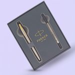 ⁦باركر طقم قلم ستانلس ستيل - فضي ذهبي⁩ - الصورة ⁦3⁩