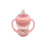 كيدز كير رضاعة بلاستيكية مع مقبض للشرب زهري