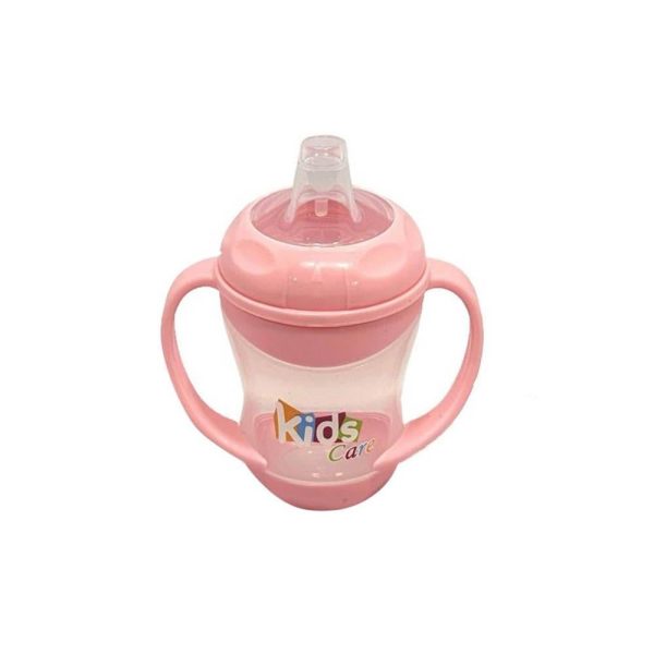 كيدز كير رضاعة بلاستيكية مع مقبض للشرب زهري