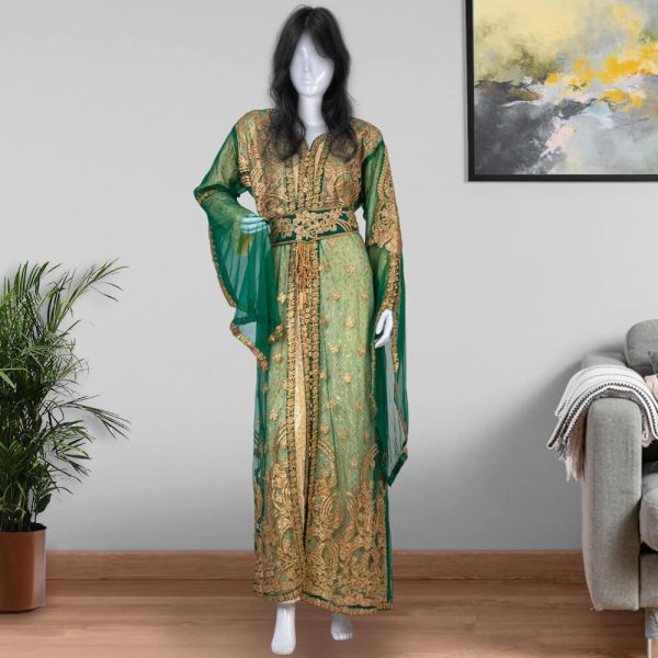 دراعة خضراء مطرزة