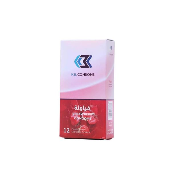كي ثري إل واقي ذكري بنكهة الفراولة 12 حبة