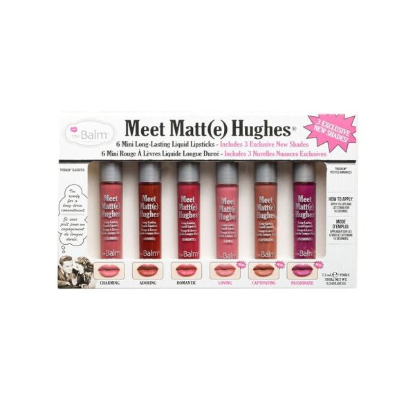 ذا بالم مجموعة احمر شفاه ميني ميت مات هيوز ثابت وسائل 6 قطع 9DO21