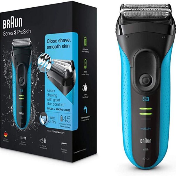 براون  Series 3 Pro Skin ماكينة الحلاقة اللاسليكة 3040s الجافة والرطبة